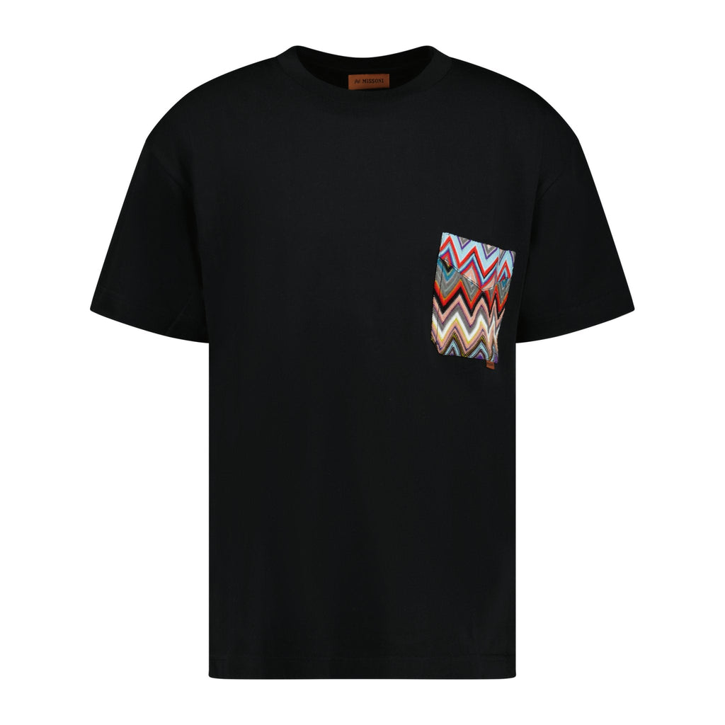 Missoni Pocket Zig Zag Logo T-Shirt Black - chancefashionco