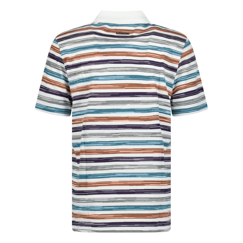 Missoni Striped Cotton Polo White - chancefashionco