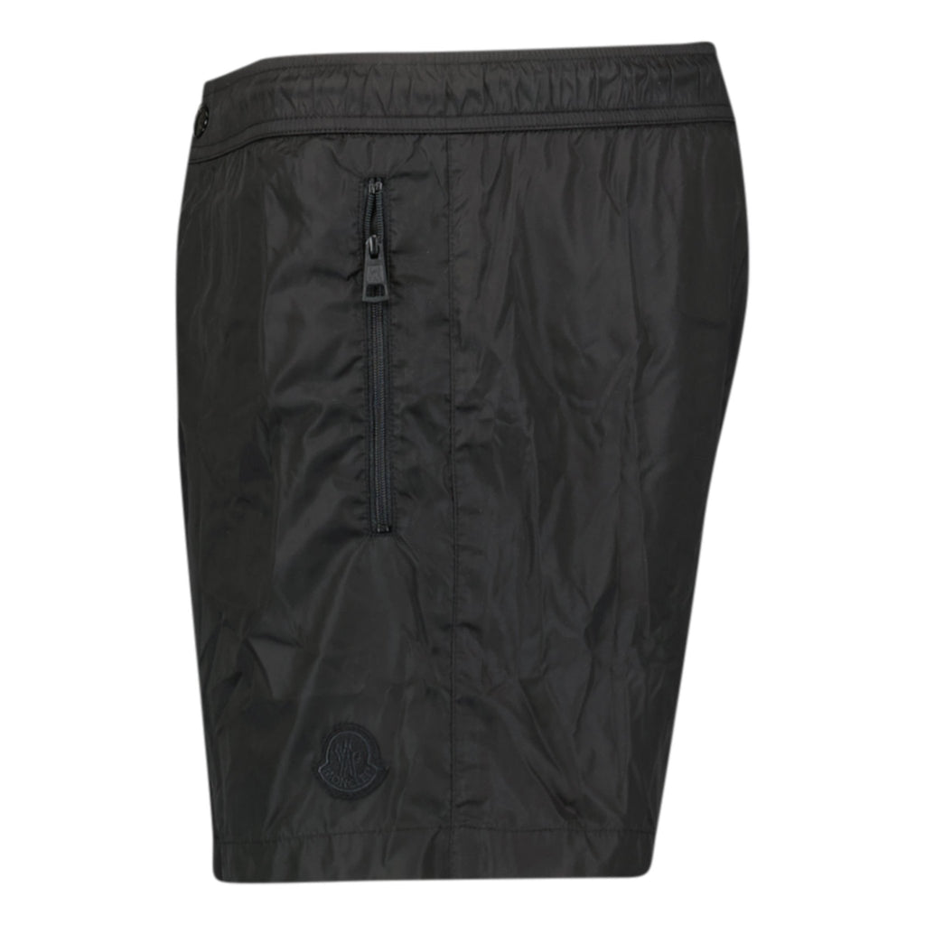 Moncler Black Badge Zipped Logo Swim Shorts - chancefashionco