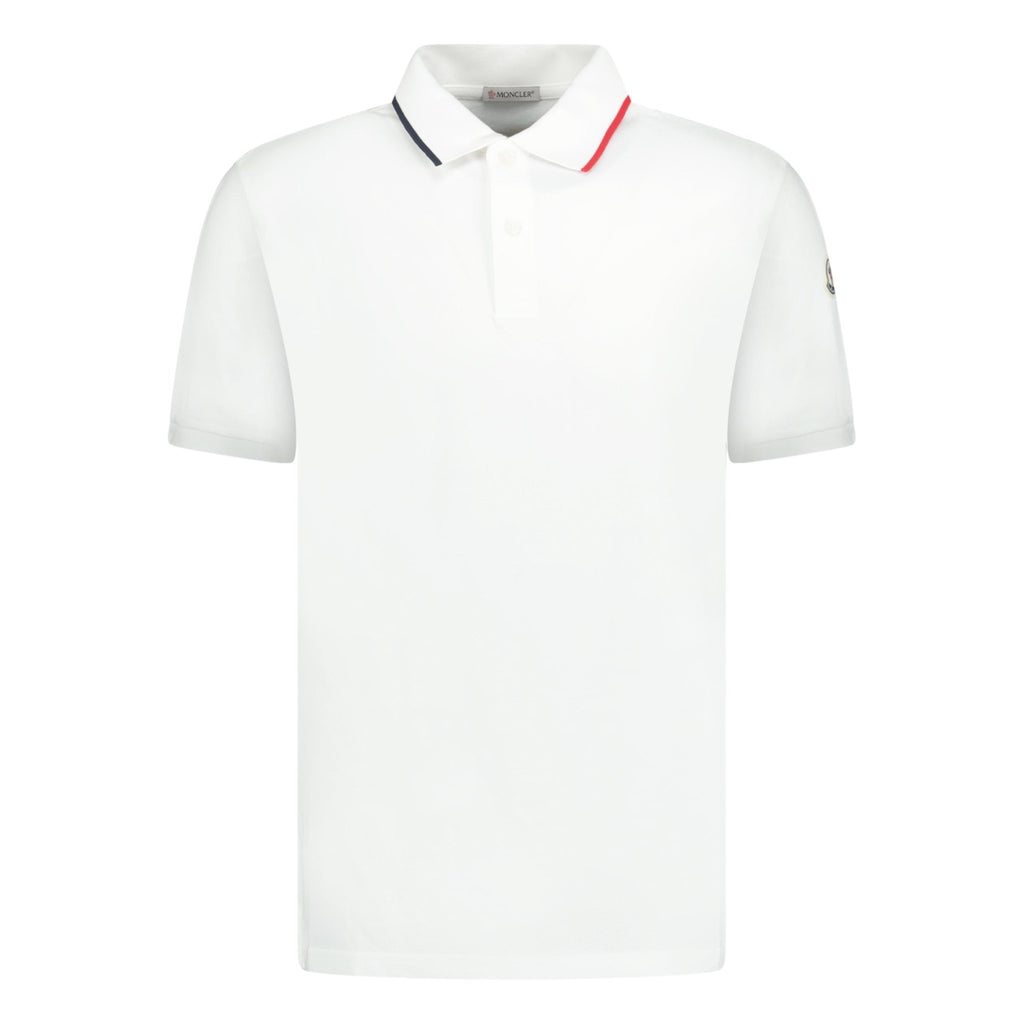 Moncler Cotton Polo Pique White - chancefashionco