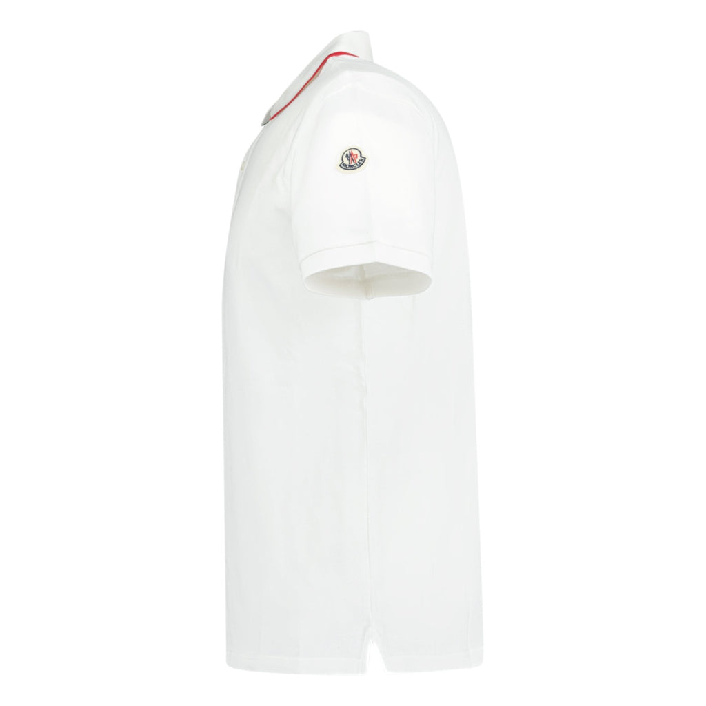 Moncler Cotton Polo Pique White - chancefashionco