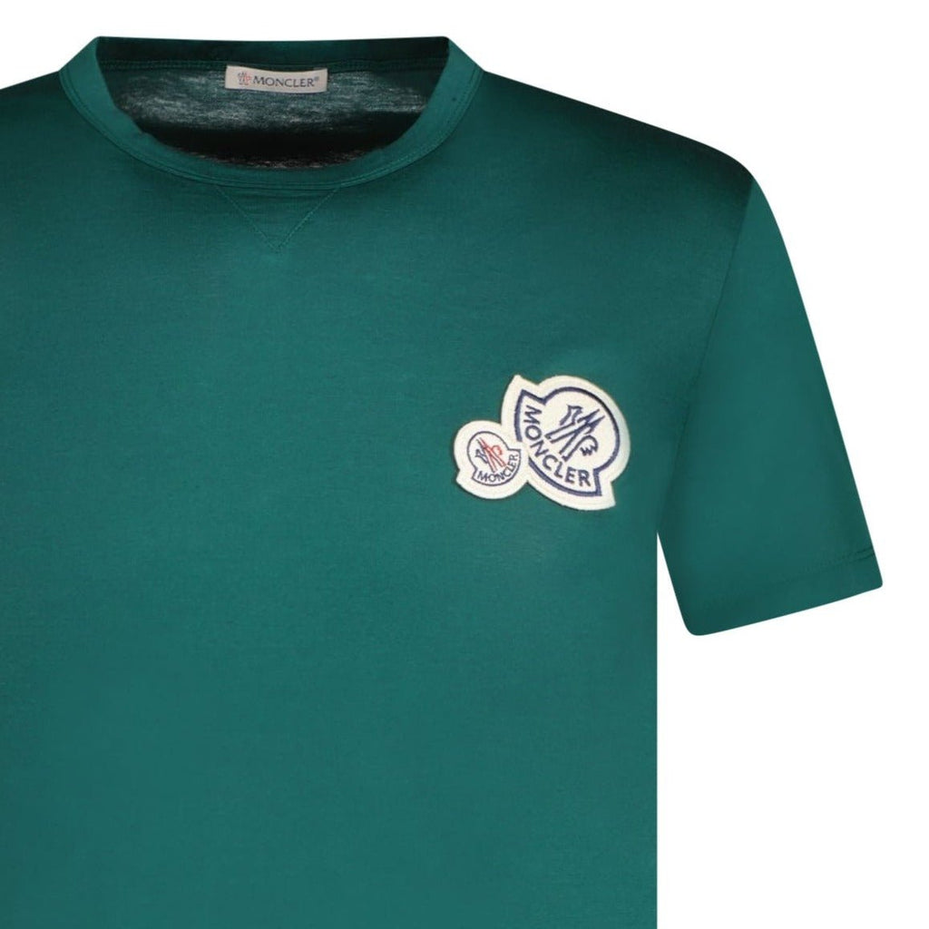 Moncler Double Logo Printed T-Shirt Green - chancefashionco
