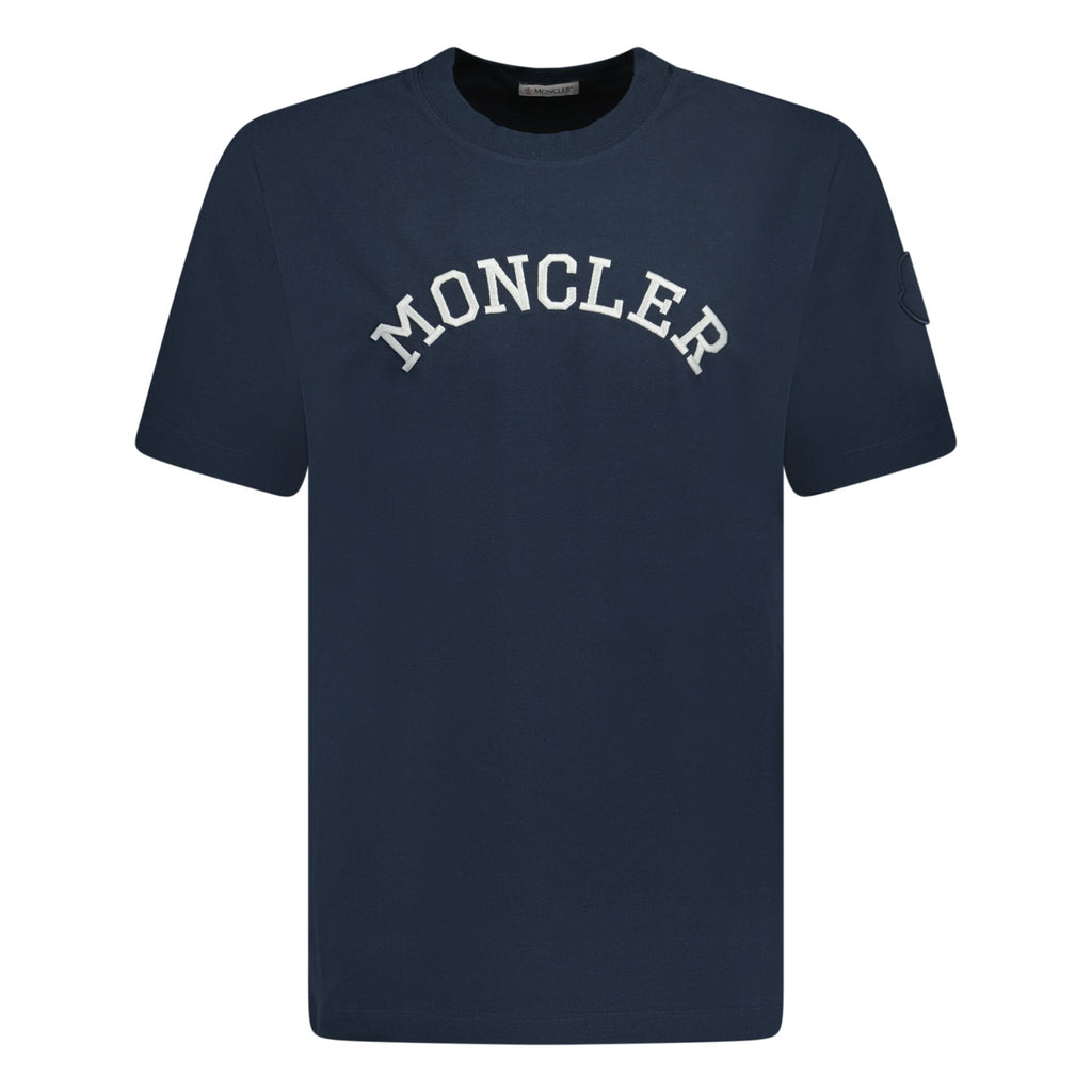 Moncler Logo Embroidery T-Shirt Navy - chancefashionco