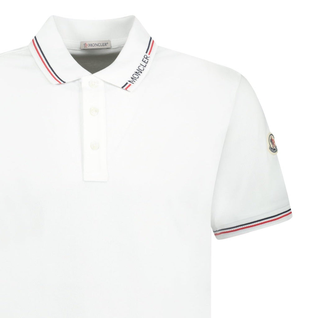 Moncler Logo Patch Polo White - chancefashionco