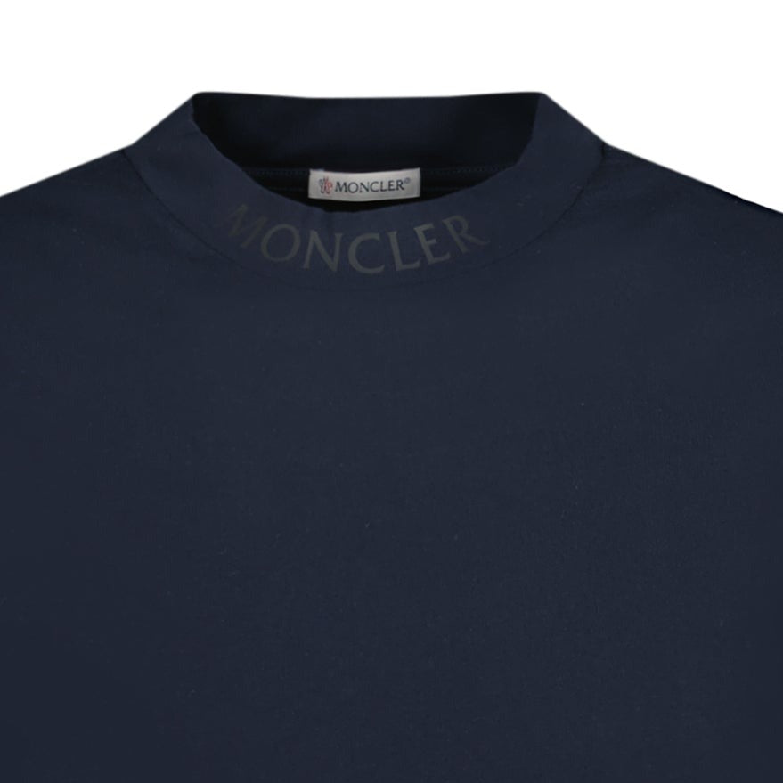 Moncler Logo Print Cotton T-Shirt Navy - chancefashionco