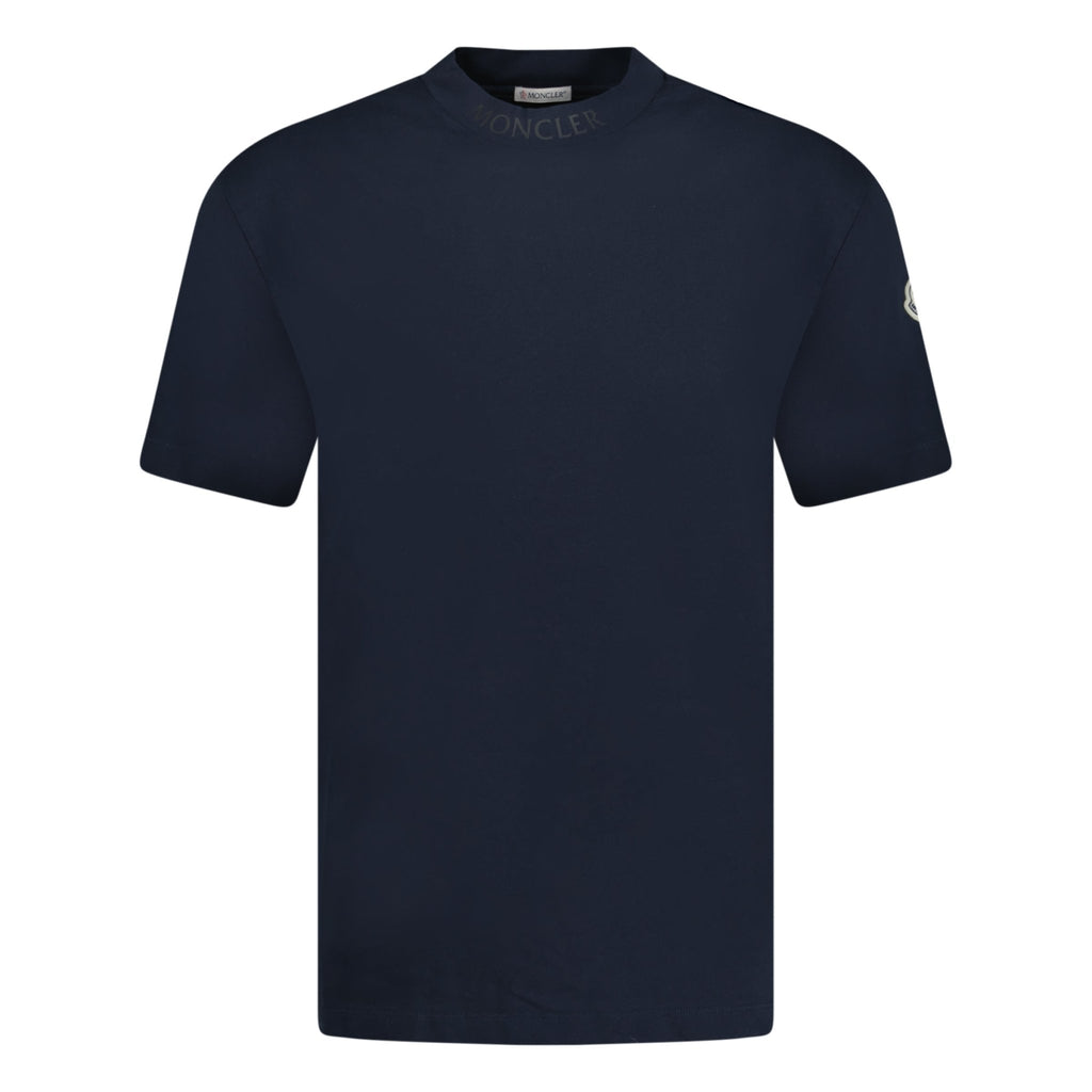 Moncler Logo Print Cotton T-Shirt Navy - chancefashionco