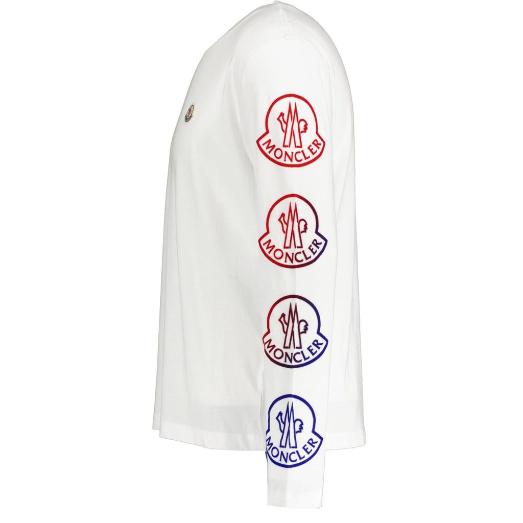 Moncler Print Logo Long Sleeve T-Shirt White - chancefashionco