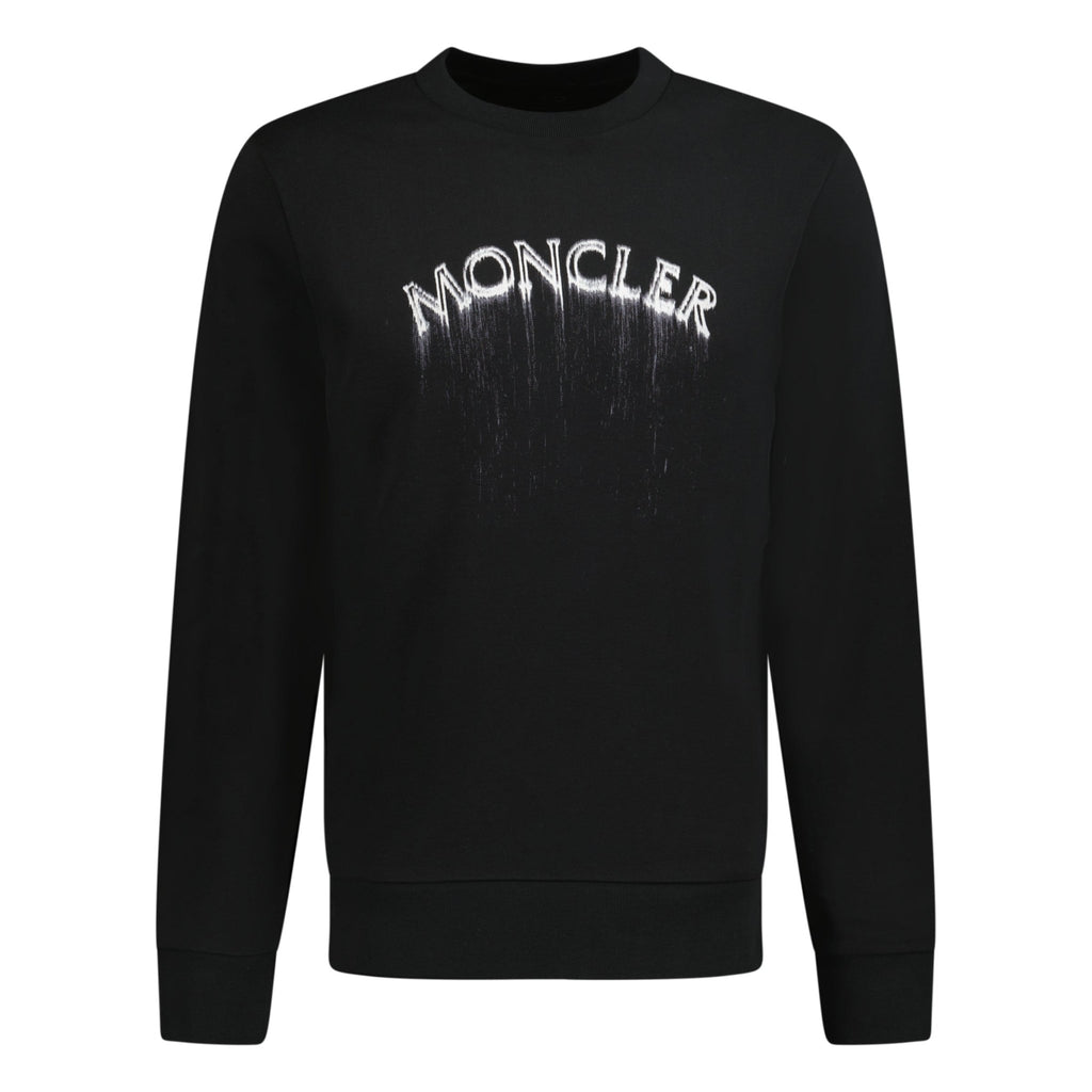 Moncler Spray Logo Sweatshirt Black - chancefashionco