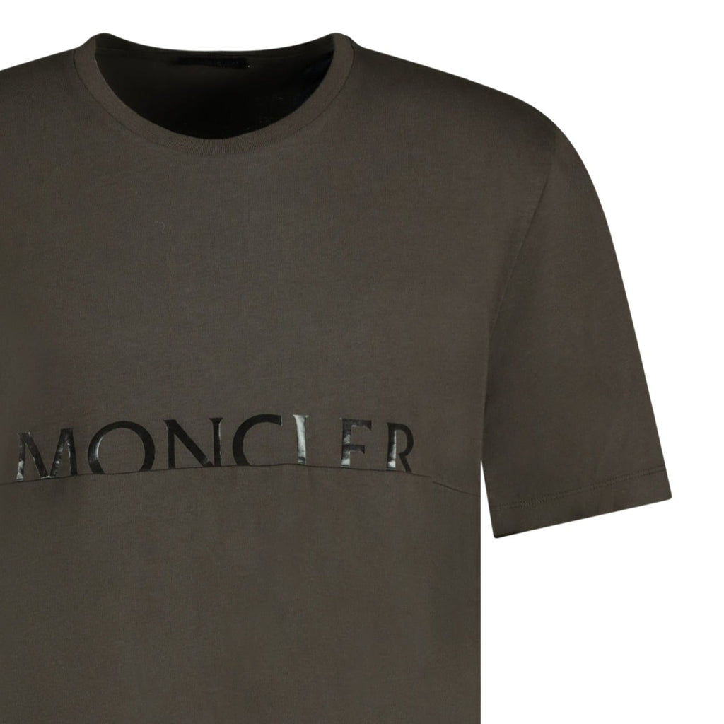 Moncler Writing Logo T-Shirt Khaki - chancefashionco