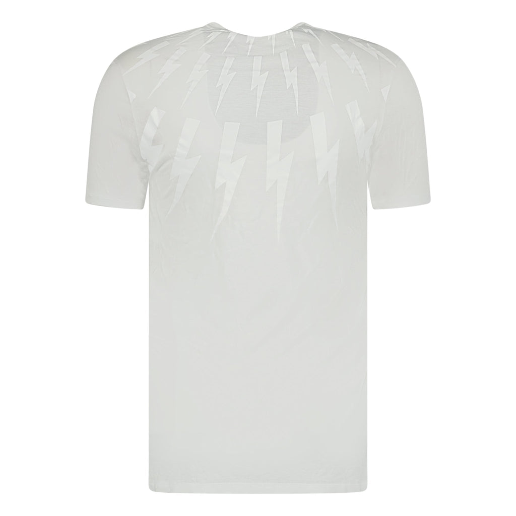 Neil Barrett Thunderbolt T-Shirt All White - chancefashionco