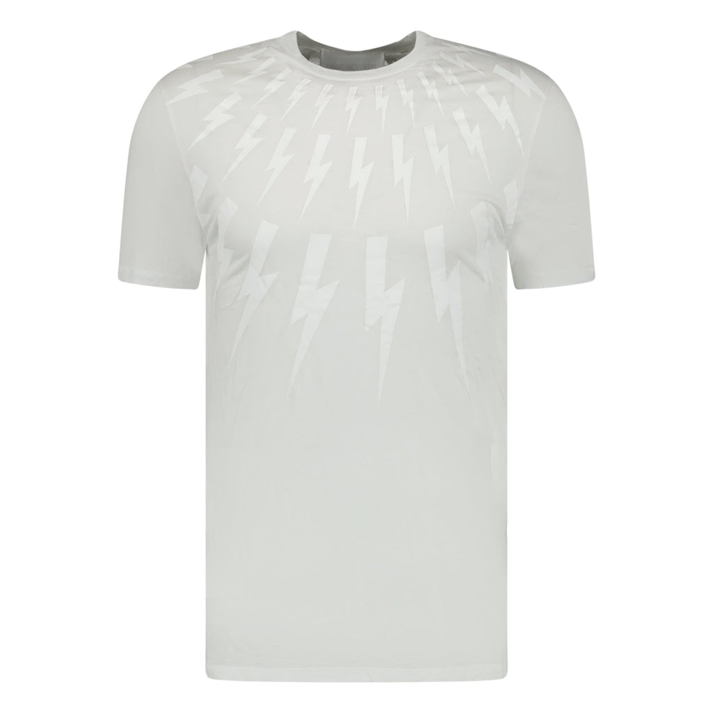 Neil Barrett Thunderbolt T-Shirt All White - chancefashionco