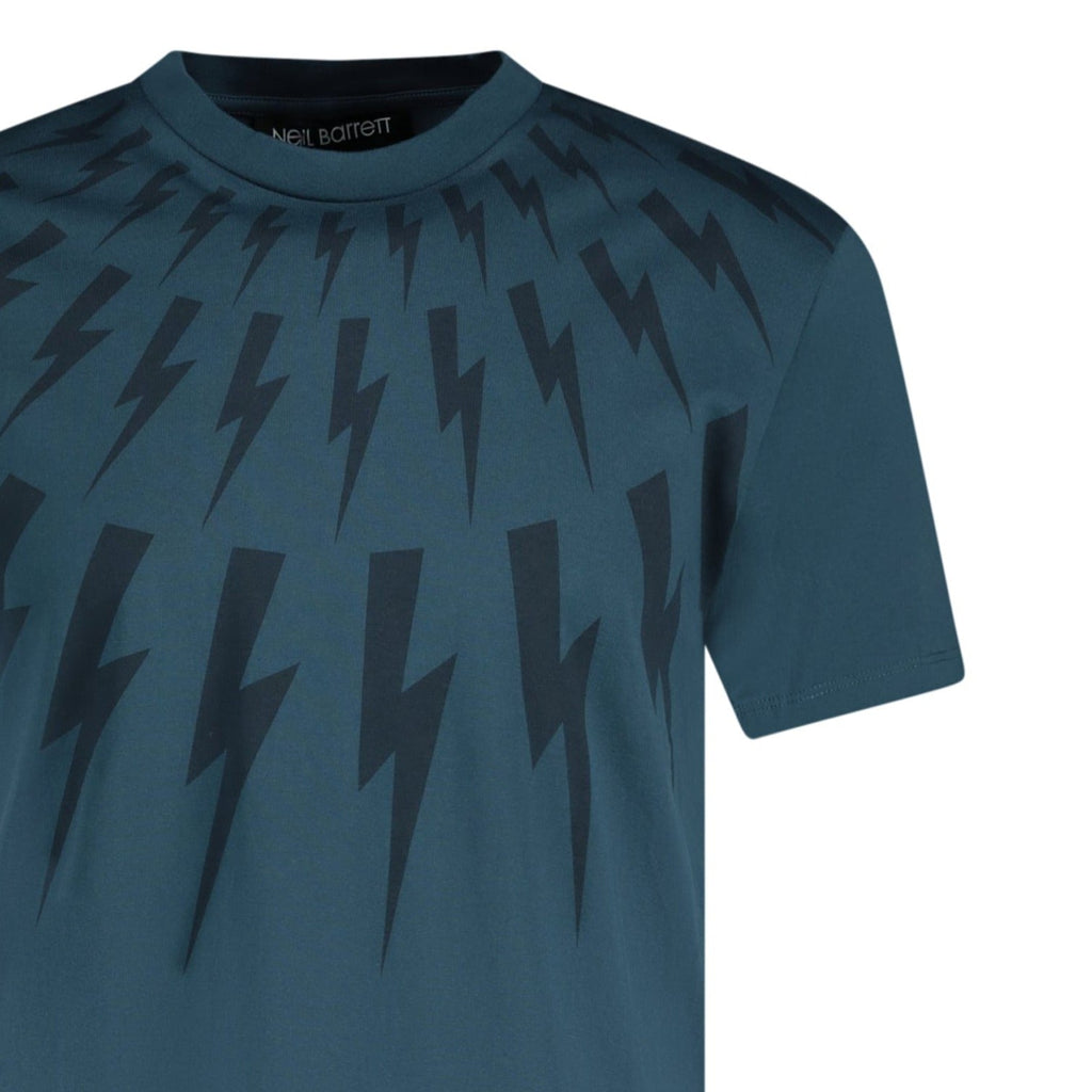 Neil Barrett Thunderbolt T-Shirt Blue - chancefashionco