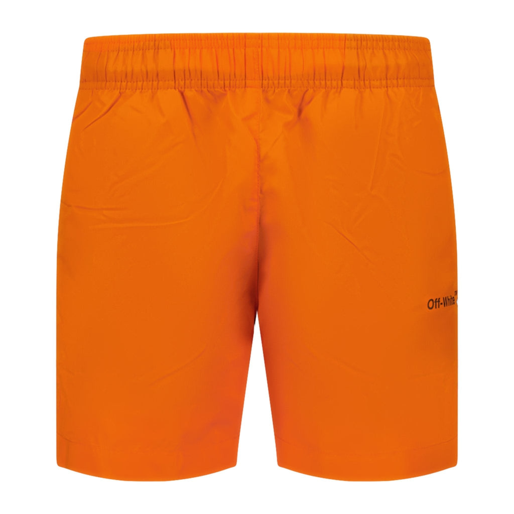 Off-White Diagonal Outline Design Swim Shorts Orange - chancefashionco