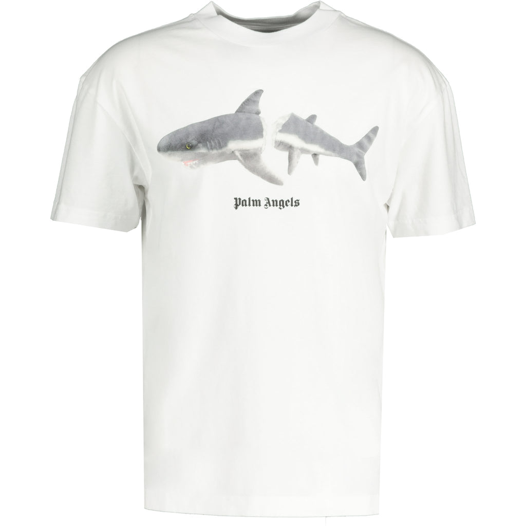 Palm Angels Shark Print T-Shirt White - chancefashionco