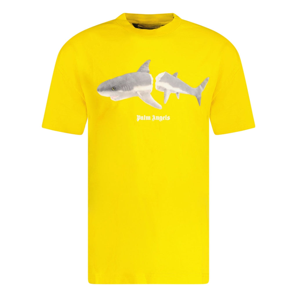 Palm Angels Shark Print T-Shirt Yellow - chancefashionco