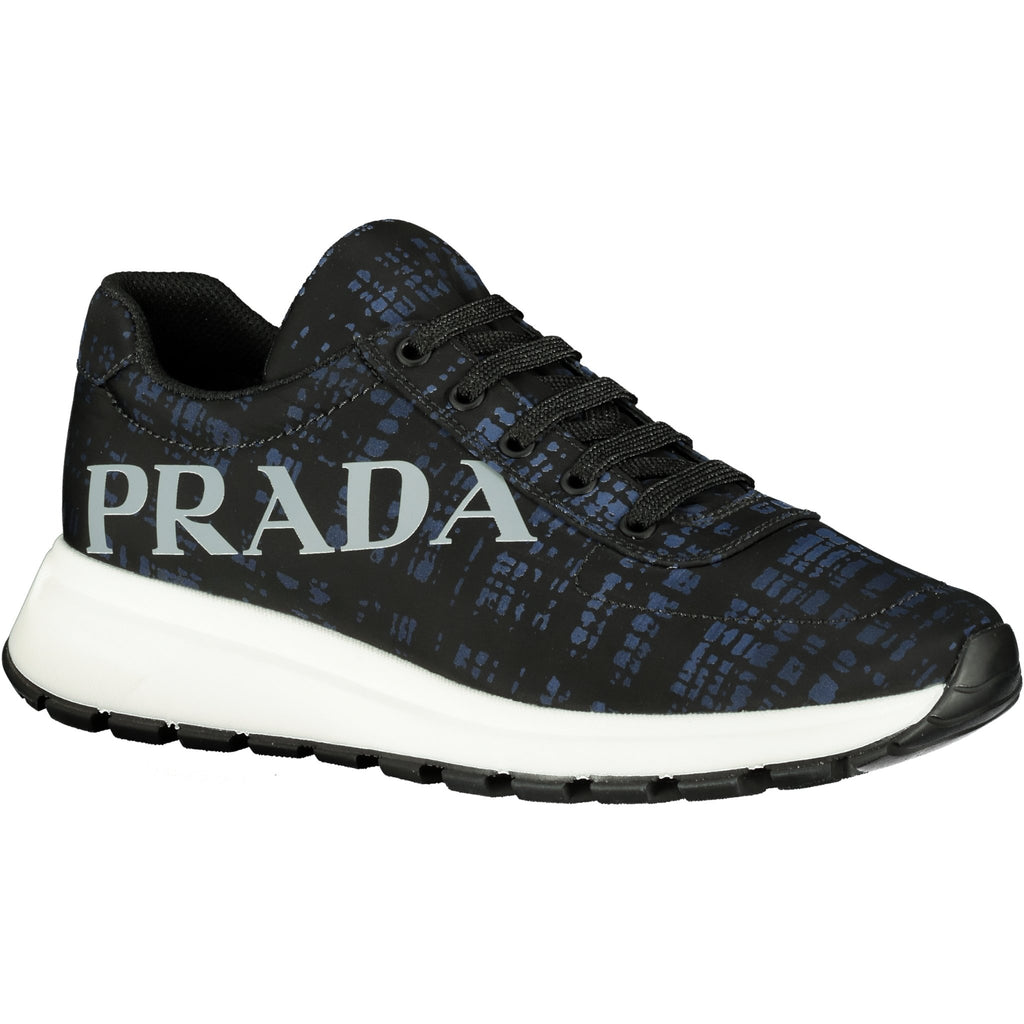 Prada Black & Blue Logo Nylon Runners - chancefashionco