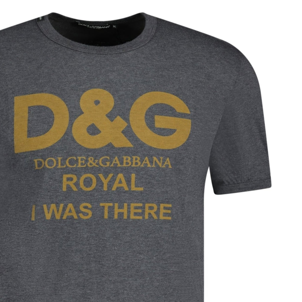 Dolce & Gabbana Printed Logo T-Shirt Grey - chancefashionco