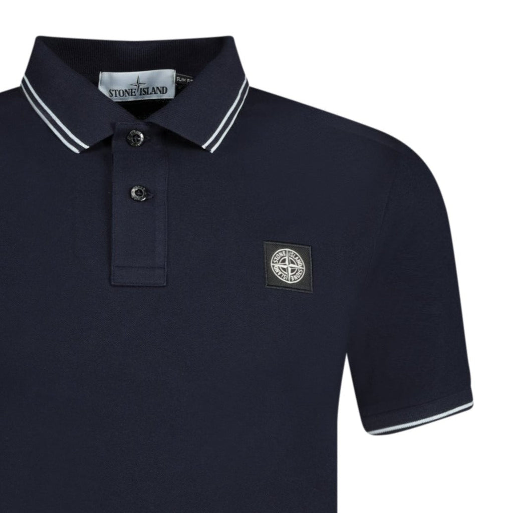 Stone Island Compass Logo Polo Dark Navy - chancefashionco
