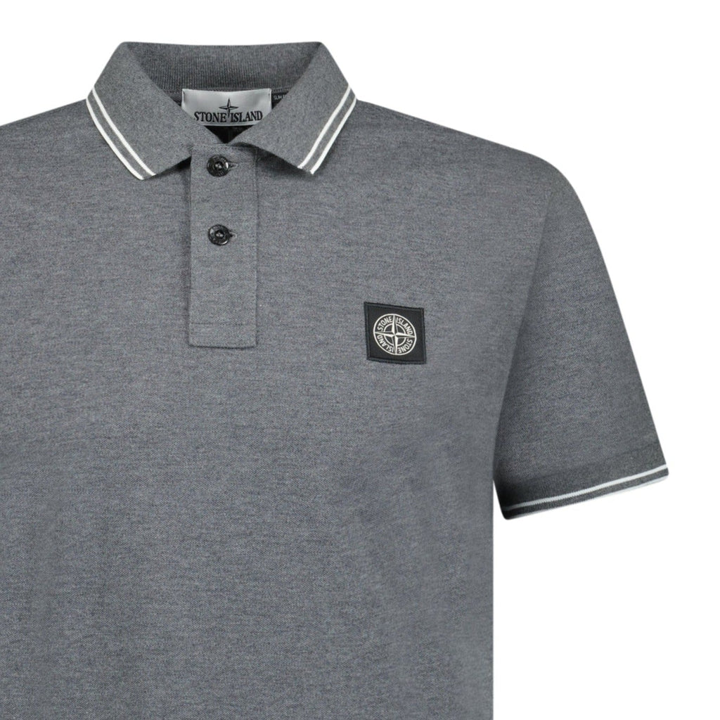 Stone Island Compass Logo Polo Grey - chancefashionco