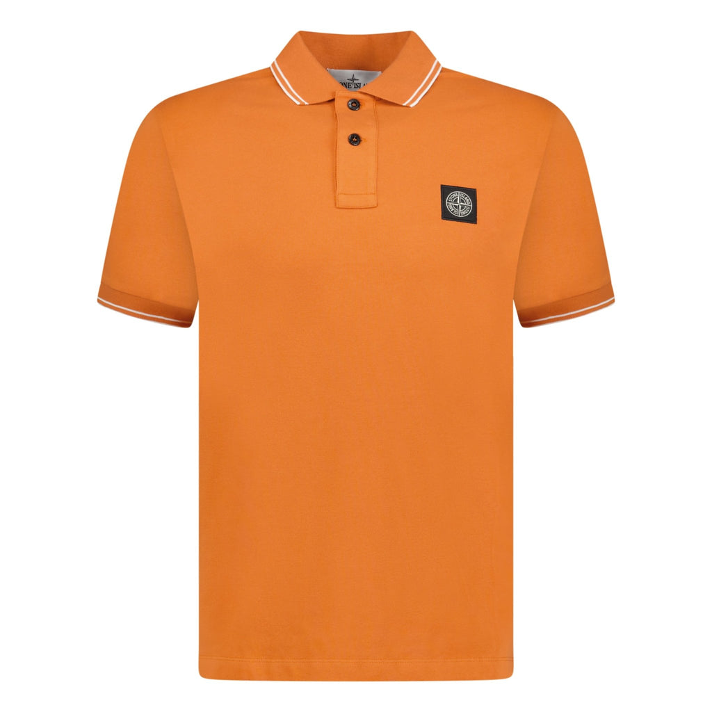 Stone Island Compass Logo Polo Orange - chancefashionco