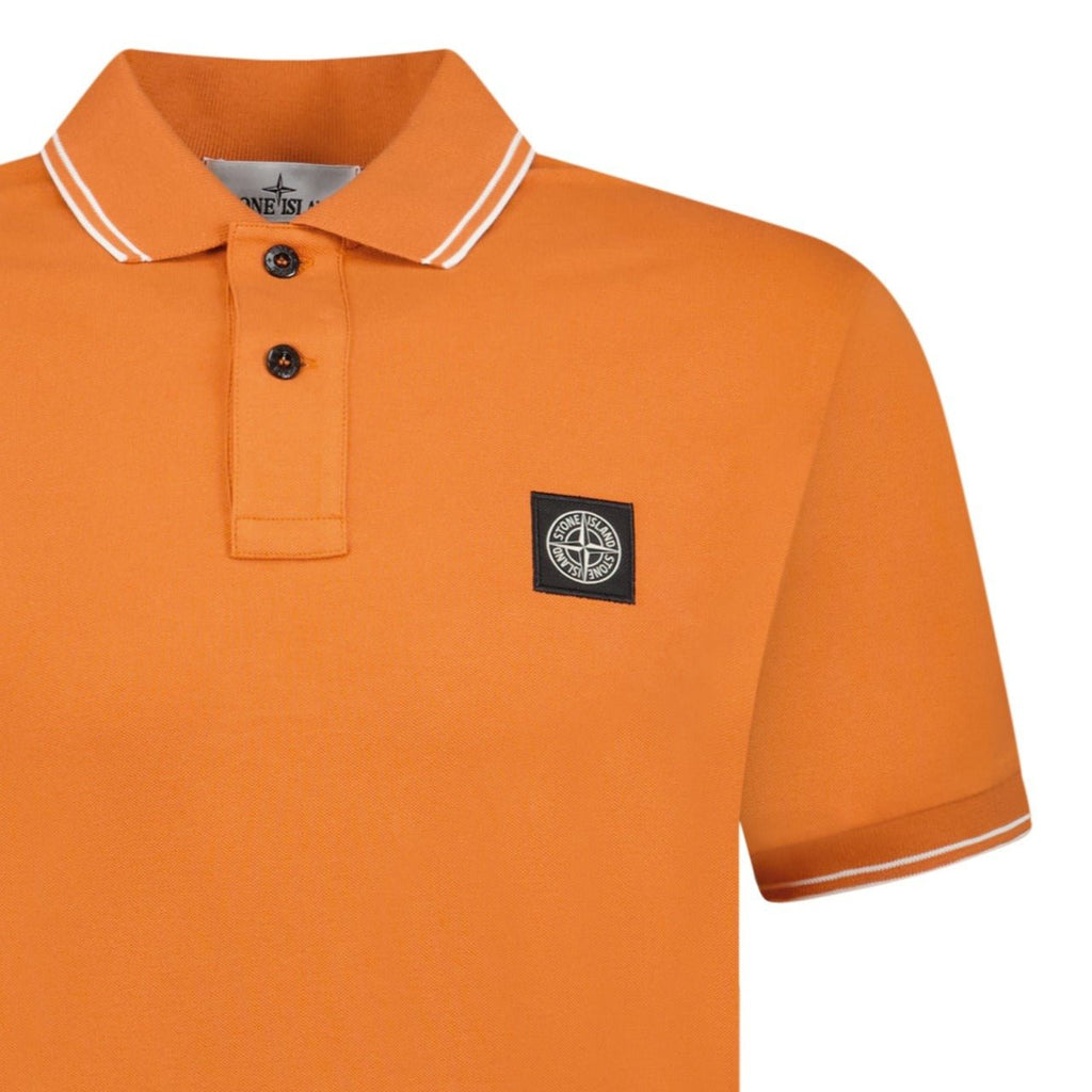 Stone Island Compass Logo Polo Orange - chancefashionco