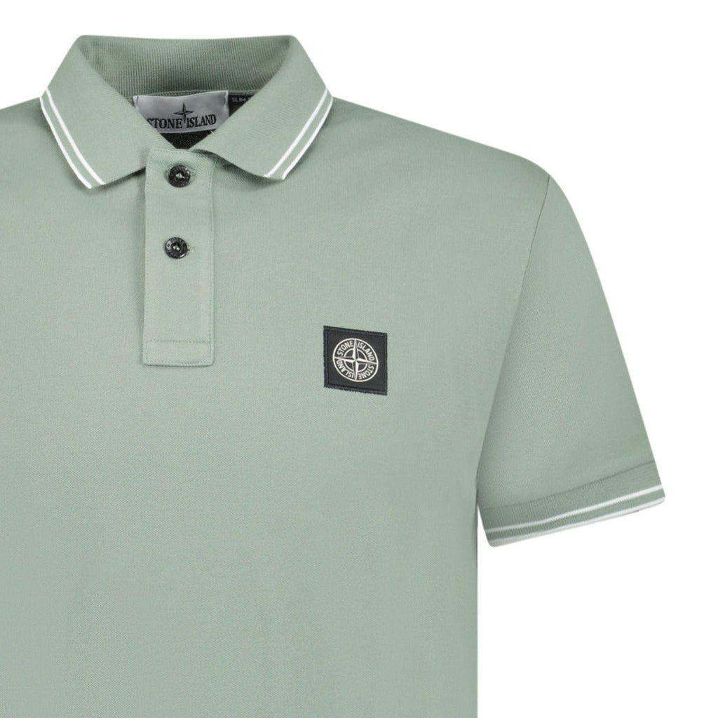 Stone Island Compass Logo Polo Sage - chancefashionco