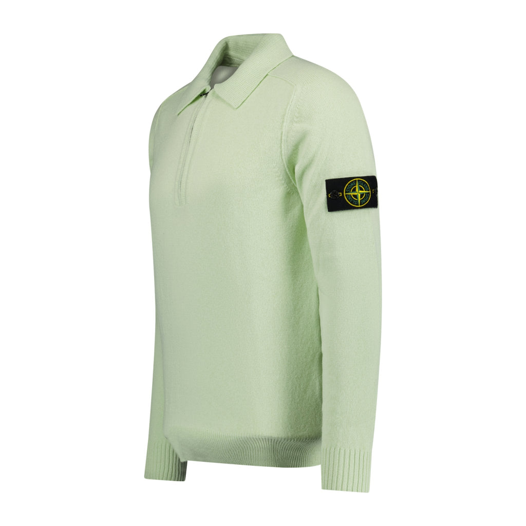 Stone Island Compass Patch Half-Zip Jumper Green - chancefashionco