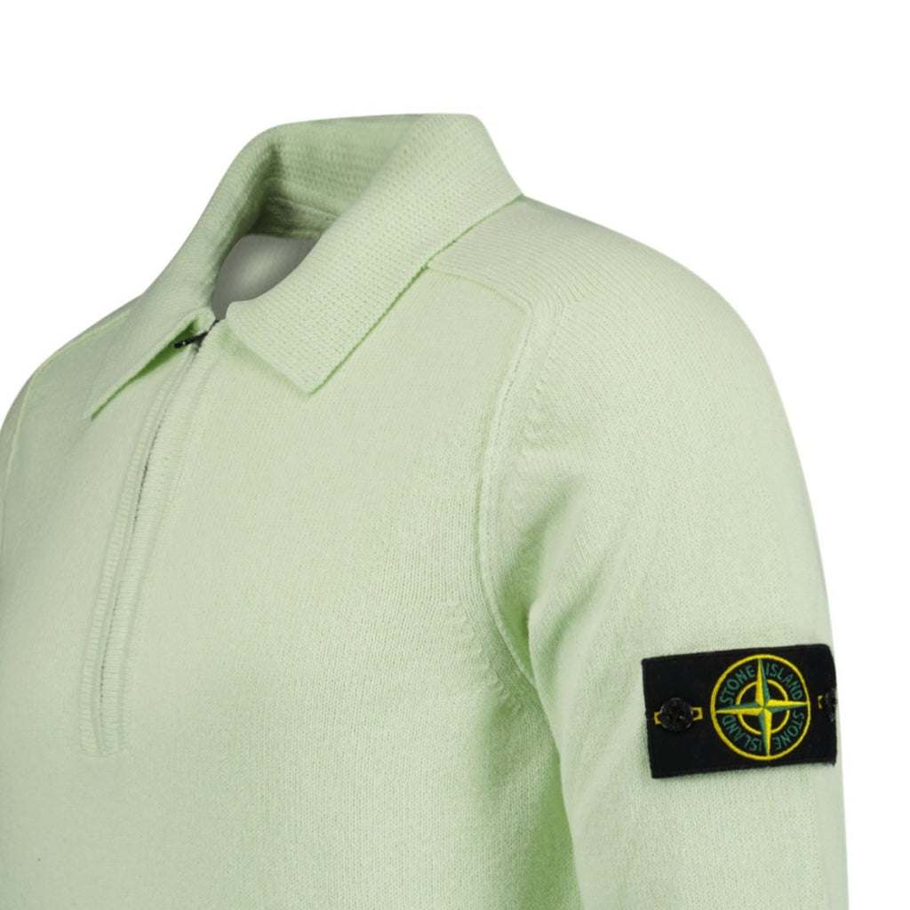 Stone Island Compass Patch Half-Zip Jumper Green - chancefashionco