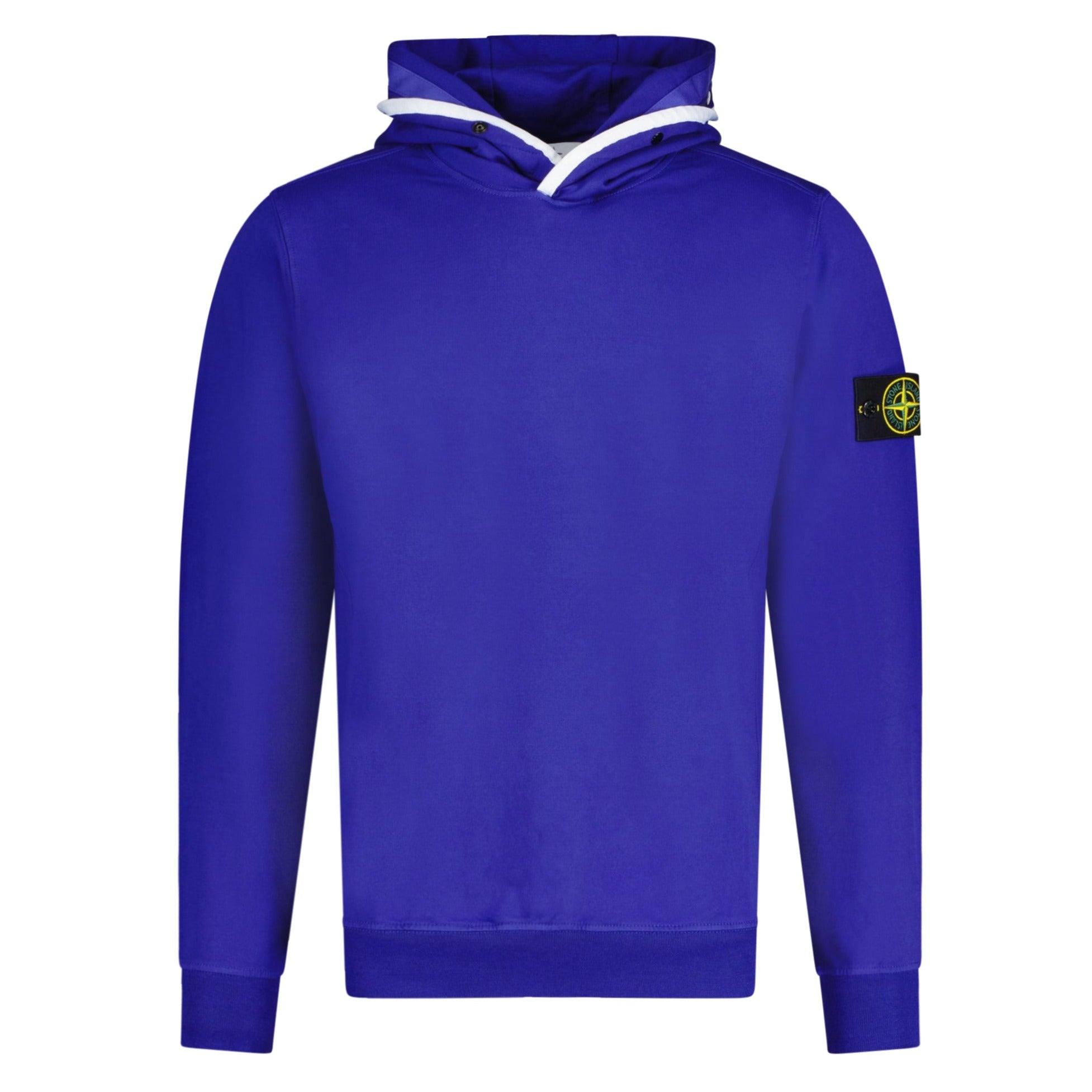 Stone Island Contrast Trim Hoodie Blue - Main Image