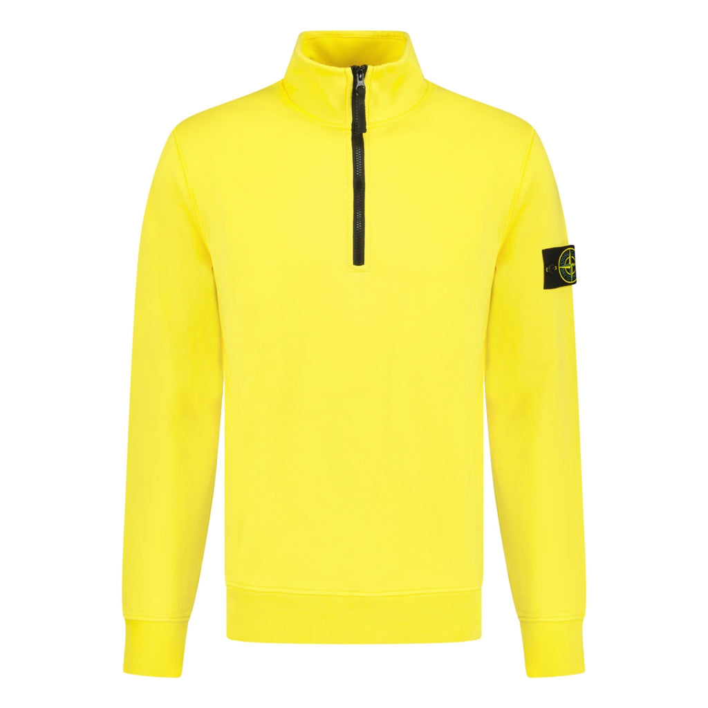 Stone Island Cotton Fleece Zip-Up Yellow - chancefashionco