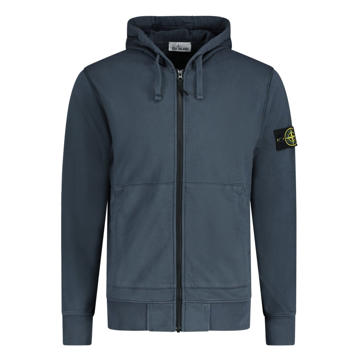 Stone Island Cotton Zip Hoodie Dark Blue | chancefashionco