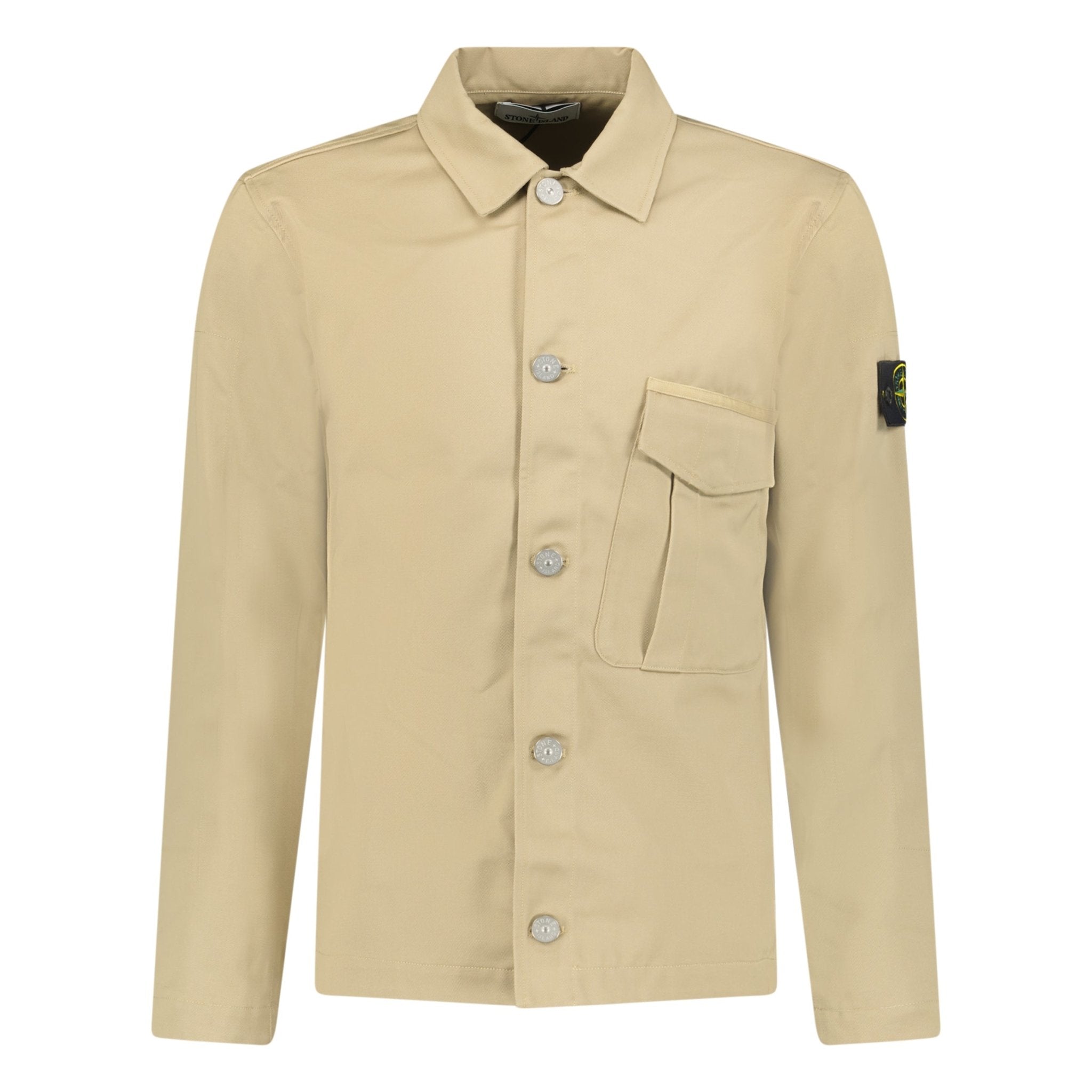 Beige stone island overshirt sale