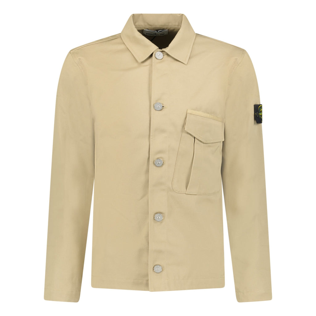 Stone Island Gabardine Overshirt Beige - chancefashionco