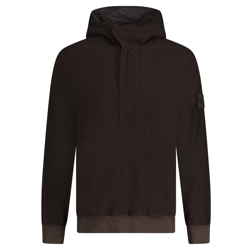 Stone Island Ghost Badge Hooded Sweatshirt Brown - chancefashionco