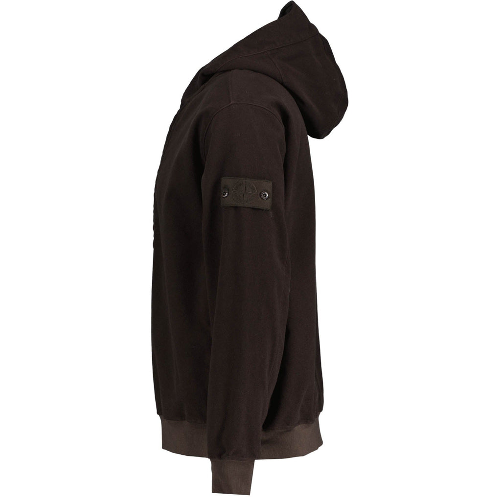 Stone Island Ghost Badge Hooded Sweatshirt Brown - chancefashionco