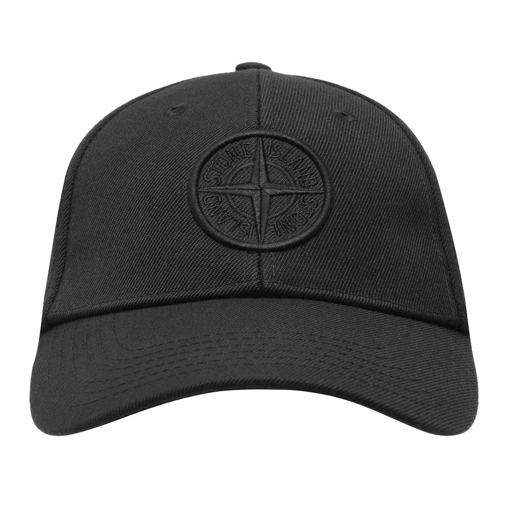 Stone Island Logo Cotton Hat Black - chancefashionco