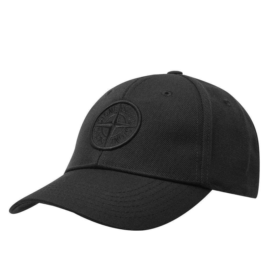 Stone Island Logo Cotton Hat Black - chancefashionco