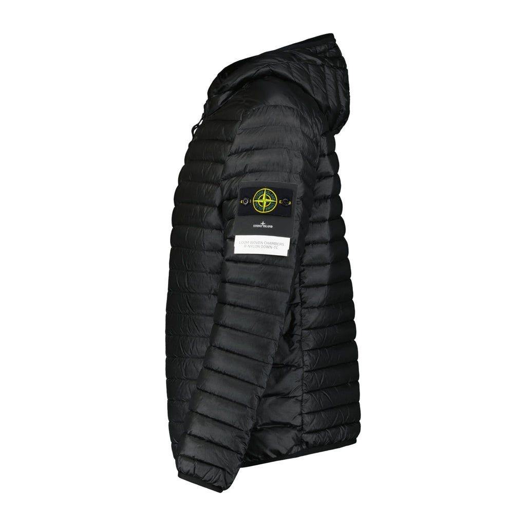 Stone Island Loom Woven Down Jacket Black - chancefashionco