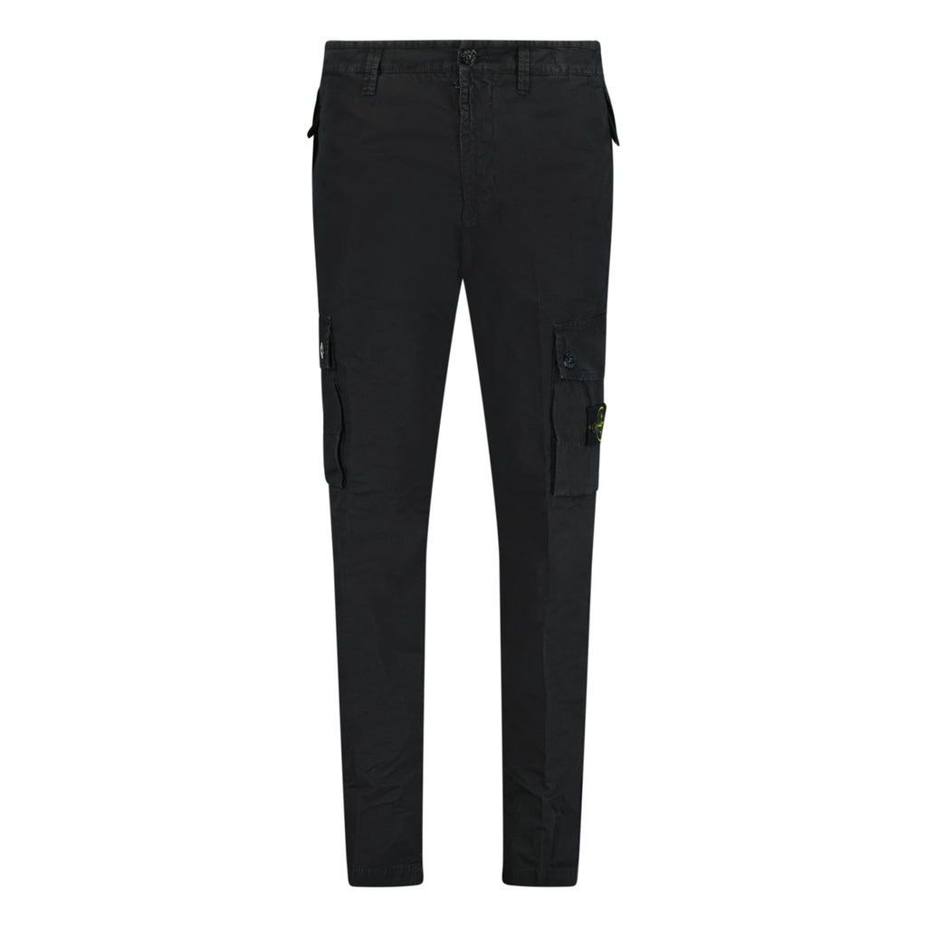 Stone Island Tapered Cargos Trousers Black - chancefashionco