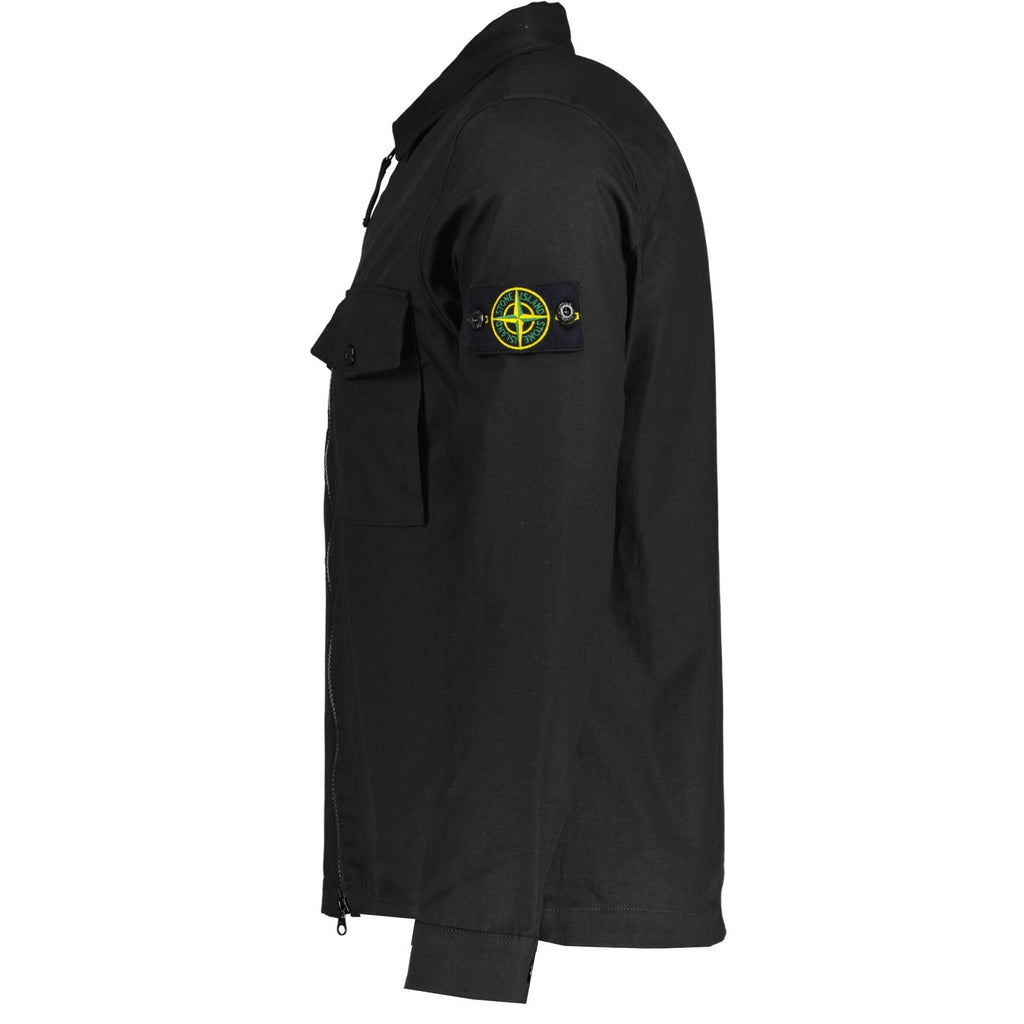 Stone Island Zip Overshirt Black - chancefashionco