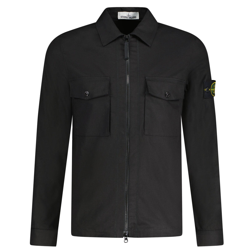 Stone Island Zip Overshirt Black - chancefashionco